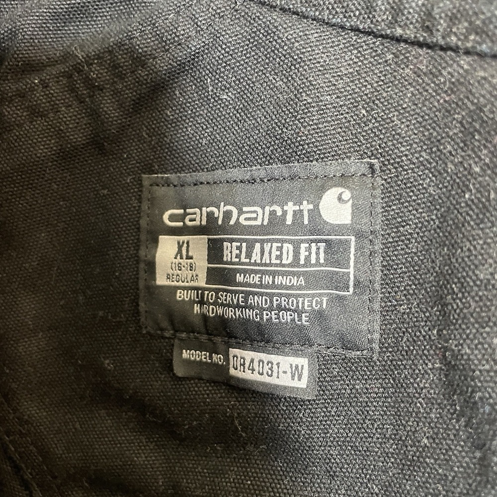 Carhartt Women XL Relaxed Fit Washed Duck Insulated Bib Overall Black 104049 BLK - Picture 4 of 10